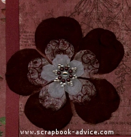Rust Floral Scrapbook page with Pearl Brad for Scrapbooking