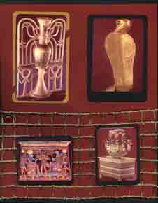 Egyptian Scrapbook Layout showing photos of artifacts from King Tut's Tomb