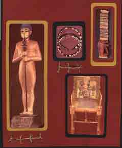 Egyptian Scrapbook Layout showing photos of artifacts from King Tut's Tomb
