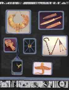Egyptian Scrapbook Layout showing photos of artifacts from King Tut's Tomb