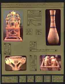 Egyptian Scrapbook Layout showing photos of artifacts from King Tut's Tomb