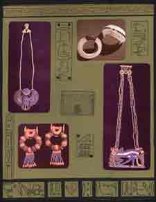 Egyptian Scrapbook Layout showing photos of artifacts from King Tut's Tomb