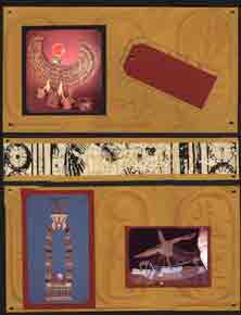 Egyptian Scrapbook Layout showing photos of artifacts from King Tut's Tomb