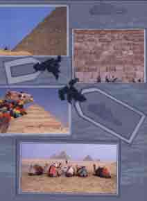 Egyptian Scrapbook Layout showing photos of the Pyramids and The Sphinx