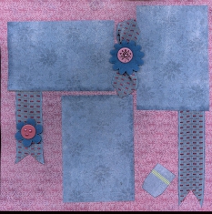 Ribbons used in Scrapbook Layout