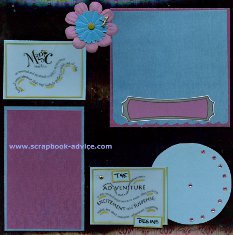 Scrapbooking Brads used in several ways on a scrapbook layout