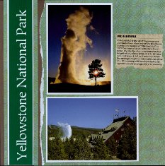 Yellowstone National Park Scrapbook Layout Ideas