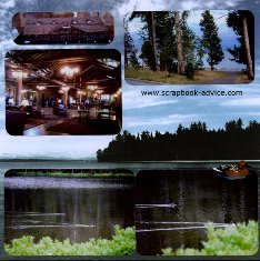 Yellowstone Scrapbook Layouts showing Buffalo at Yellowstone Lake Lodge