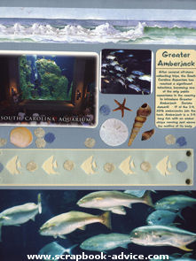 Aquarium Scrapbook layout using Scrapbook Brads for embellishments