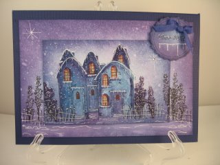 Stamped image coloured with Promarkers