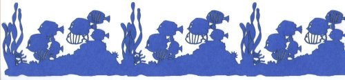Die Cut Ocean Floor with sections with fish and seawead about 6 inches long Die Cut Ocean Floor with sections with fish and seawead about 6 inches long