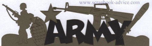 Scrapbook Army Title Die Cut