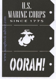 Scrapbook Die Cut Marines Tags